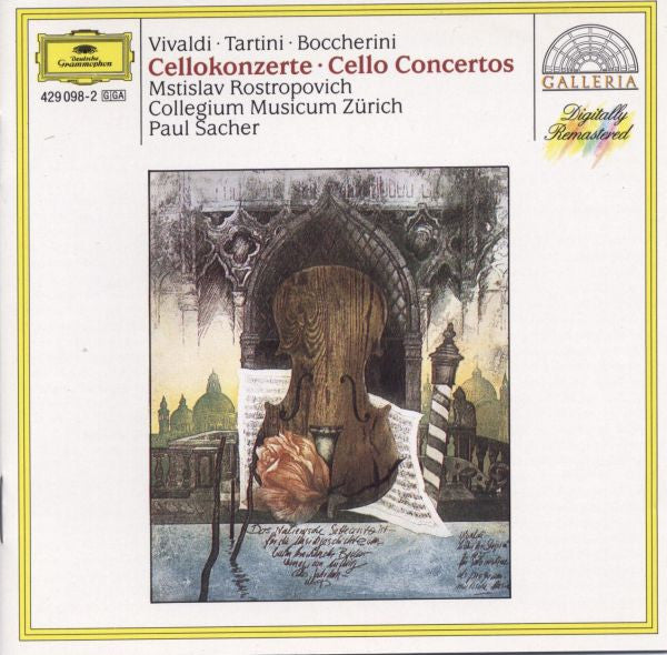 Antonio Vivaldi • Giuseppe Tartini • Luigi Boccherini, Mstislav Rostropovich, Collegium Musicum Zürich, Paul Sacher : Cellokonzerte • Cello Concertos (CD, RE, RM)