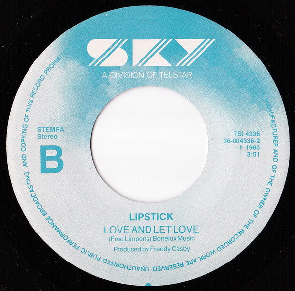 Lipstick (14) : Take A Little Lady Out For The Night (7", Single)
