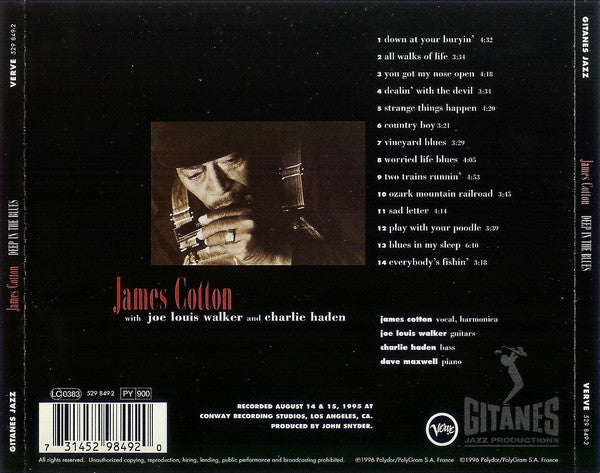 James Cotton With Joe Louis Walker And Charlie Haden : Deep In The Blues (CD, Album)