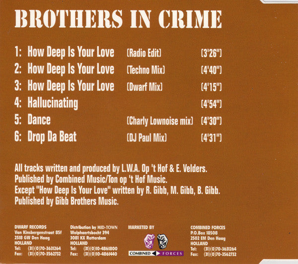 Brothers In Crime : How Deep Is Your Love (CD, Maxi)