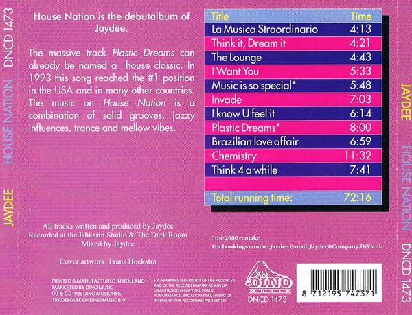 Jaydee : House Nation (CD, Album)