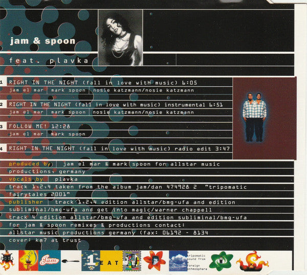 Jam & Spoon Feat. Plavka : Right In The Night (Fall In Love With Music) (CD, Maxi)