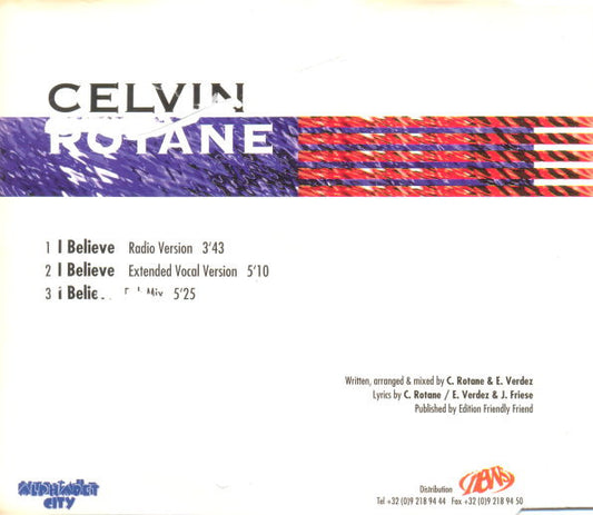 Celvin Rotane : I Believe (New Mixes) (CD, Maxi)