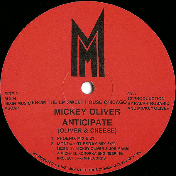 Mickey Oliver : Anticipate (12")