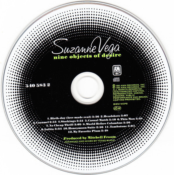 Suzanne Vega : Nine Objects Of Desire (CD, Album, RE)