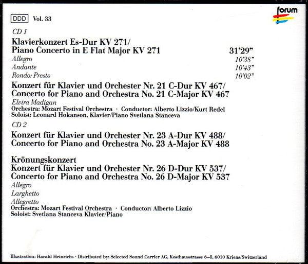 Wolfgang Amadeus Mozart - Mozart Festival Orchestra (2), Alberto Lizzio : Die Berühmten Klavierkonzerte = The Famous Piano Concertos (2xCD, Comp)