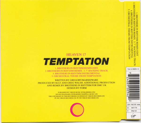 Heaven 17 : Temptation (Brothers In Rhythm Remix) (CD, Single)