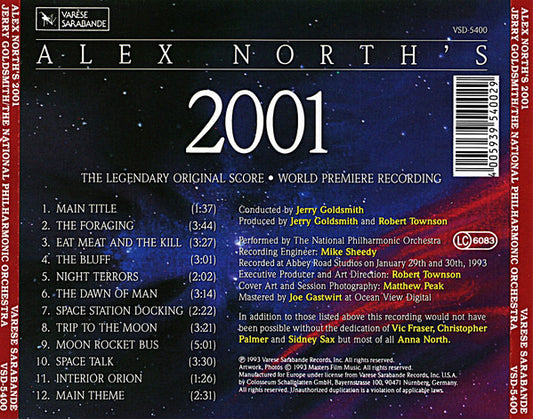 Alex North, Jerry Goldsmith / National Philharmonic Orchestra : Alex North's 2001 (The Legendary Original Score · World Premiere Recording) (CD, Album)