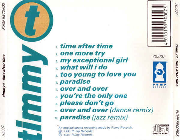 Timmy T : Time After Time (CD, Album, RE)