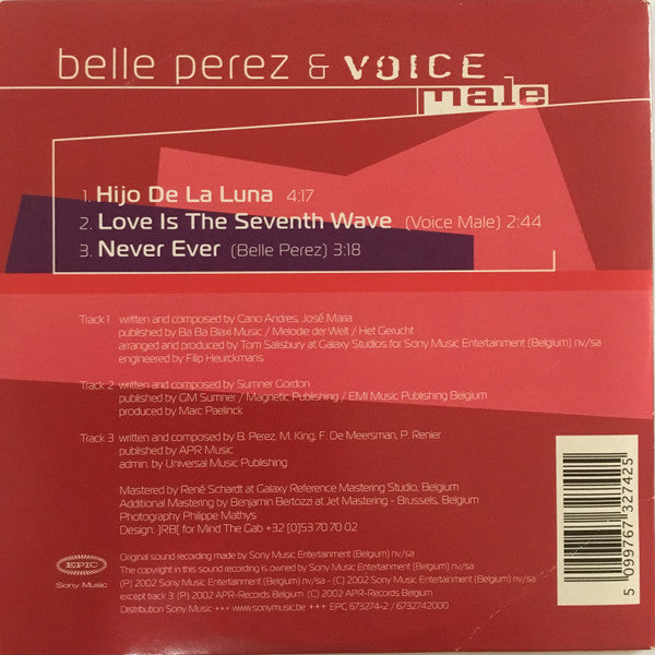 Belle Perez & Voice Male : Hijo De La Luna (CD, Single)