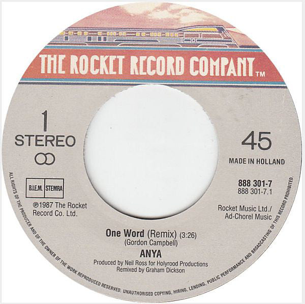 Anya (2) : One Word (7", Single)