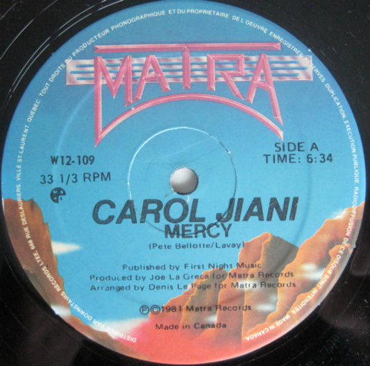 Carol Jiani : Mercy / The Woman In Me (12")