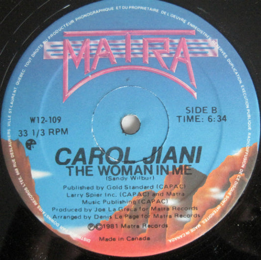 Carol Jiani : Mercy / The Woman In Me (12")