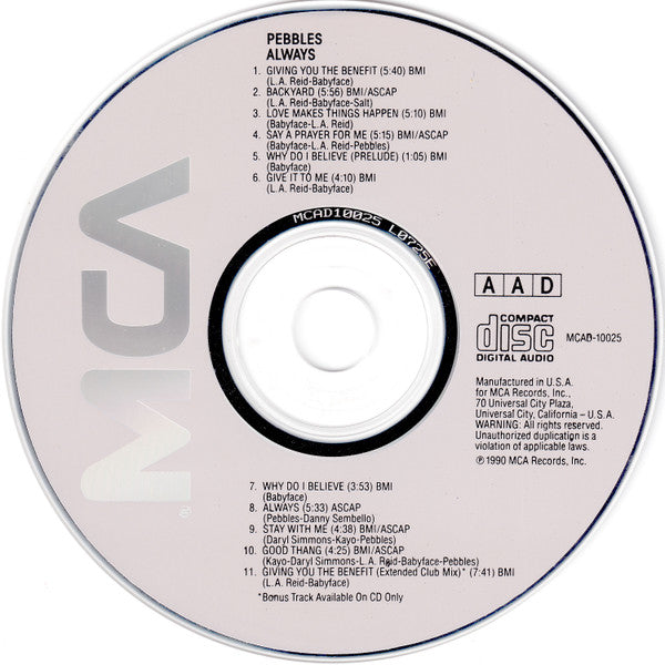 Pebbles : Always (CD, Album)