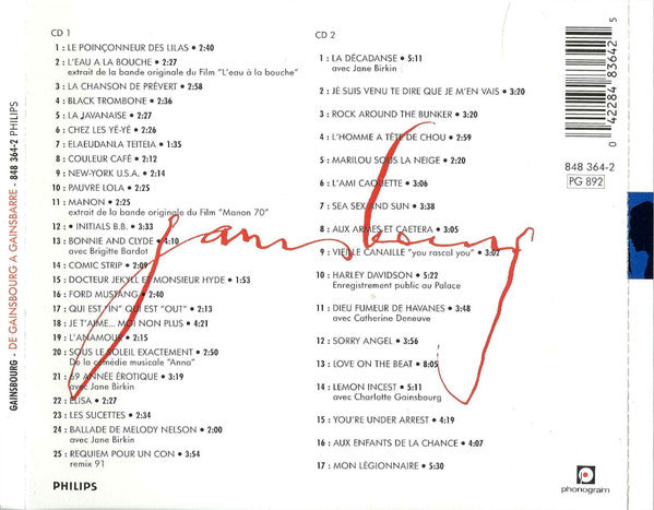 Serge Gainsbourg : De Gainsbourg À Gainsbarre (2xCD, Comp, no )