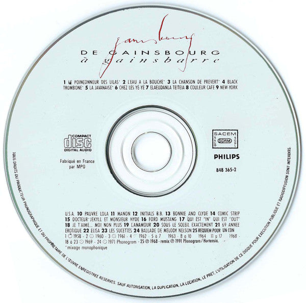Serge Gainsbourg : De Gainsbourg À Gainsbarre (2xCD, Comp, no )