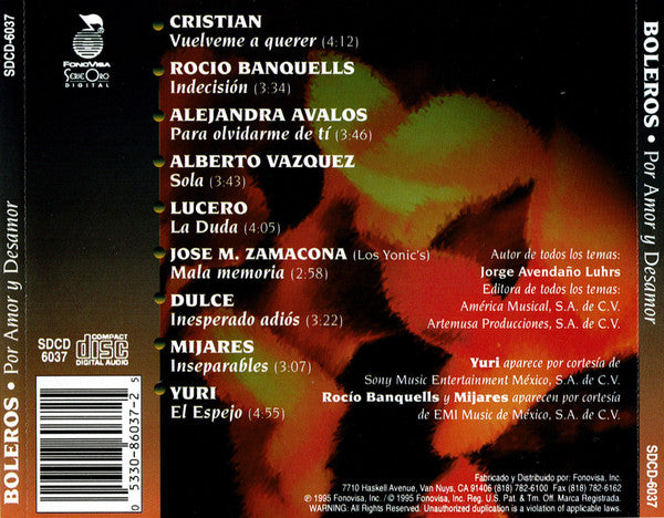 Various :  Boleros • Por Amor Y Desamor (CD, Comp)