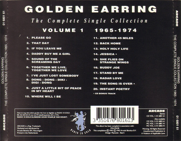 Golden Earring : The Complete Single Collection Volume 1 1965-1974 (CD, Comp)