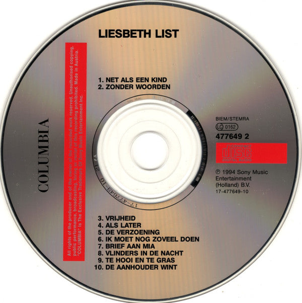 Liesbeth List : Liesbeth List (CD, Album)