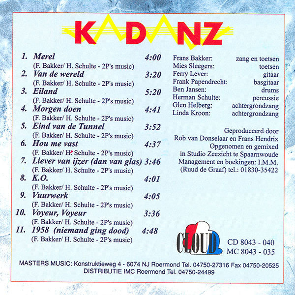 Kadanz : Van De Wereld (CD, Album)