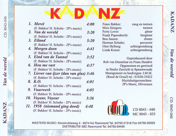Kadanz : Van De Wereld (CD, Album)