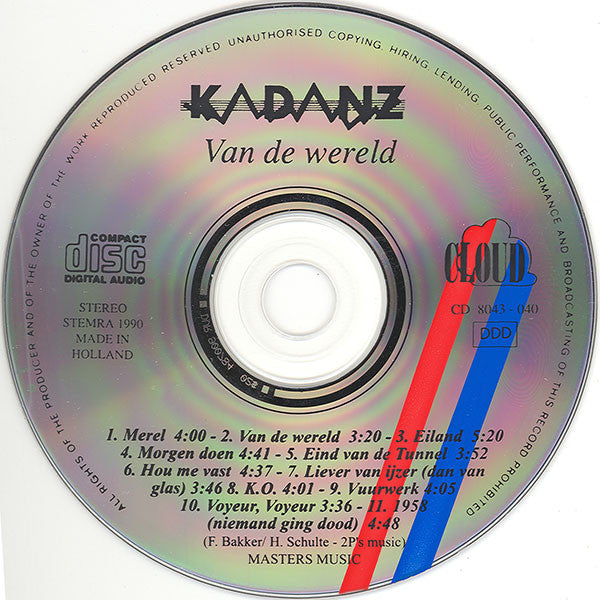 Kadanz : Van De Wereld (CD, Album)