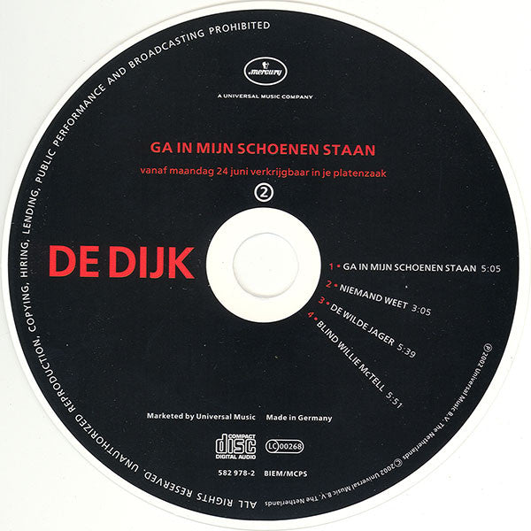 De Dijk : Ga In Mijn Schoenen Staan (CD, Maxi, Ltd)