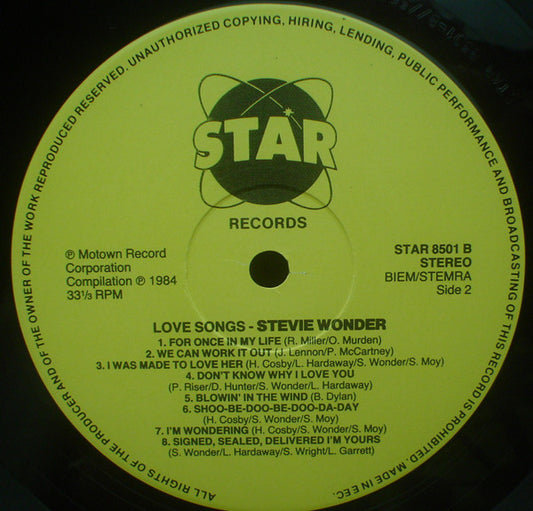 Stevie Wonder : Love Songs (LP, Comp, Gre)