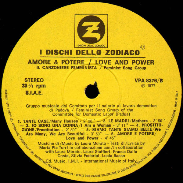 Il Canzoniere Femminista : Amore E Potere (LP, Album)