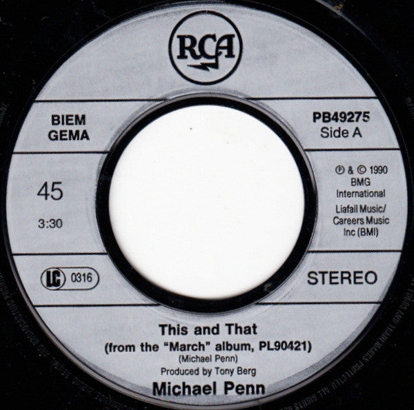 Michael Penn : This & That (7", Single)