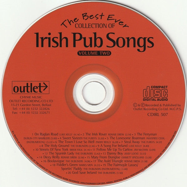 Various : The Best Ever Collection Of Irish Pub Songs - Volume 2 (CD, Comp)