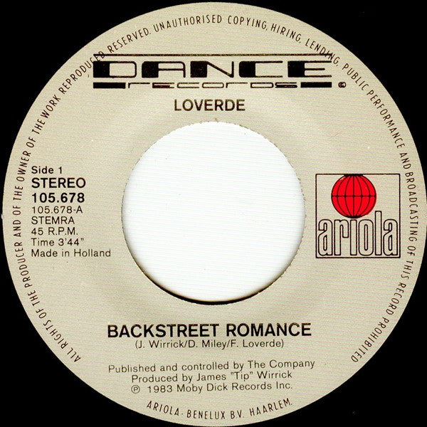 Loverde : Backstreet Romance (7")