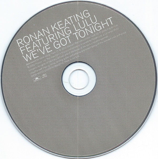Ronan Keating Featuring Lulu : We've Got Tonight (CD, Single, Car)