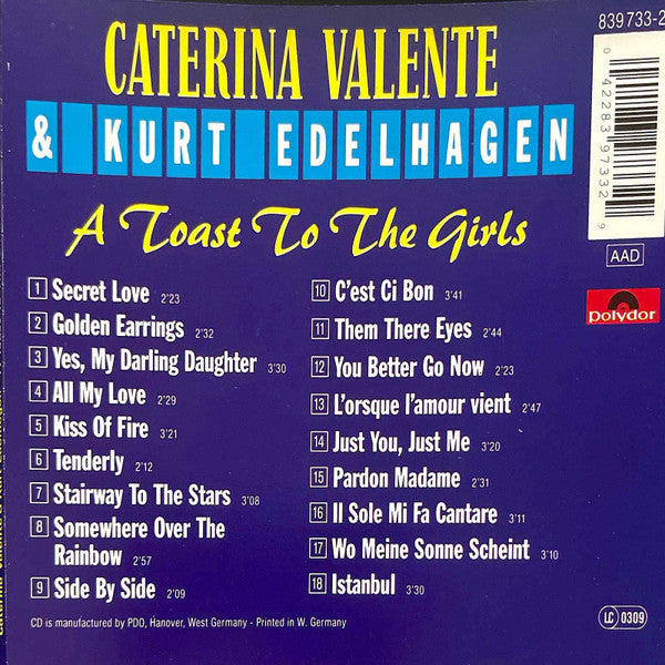 Caterina Valente, Kurt Edelhagen : A Toast To The Girls And Other Delights (CD, Comp)