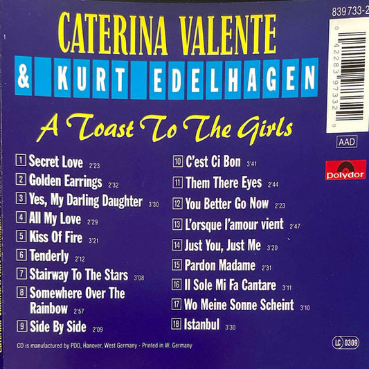 Caterina Valente, Kurt Edelhagen : A Toast To The Girls And Other Delights (CD, Comp)