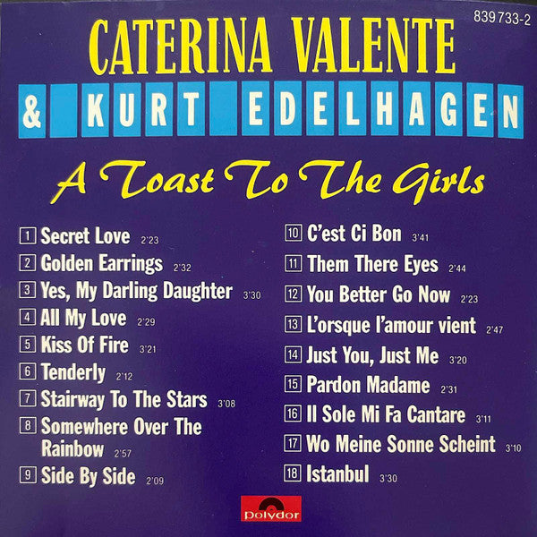 Caterina Valente, Kurt Edelhagen : A Toast To The Girls And Other Delights (CD, Comp)