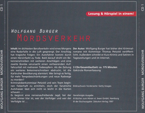Wolfgang Burger (2) : Mordsverkehr (3xCD)