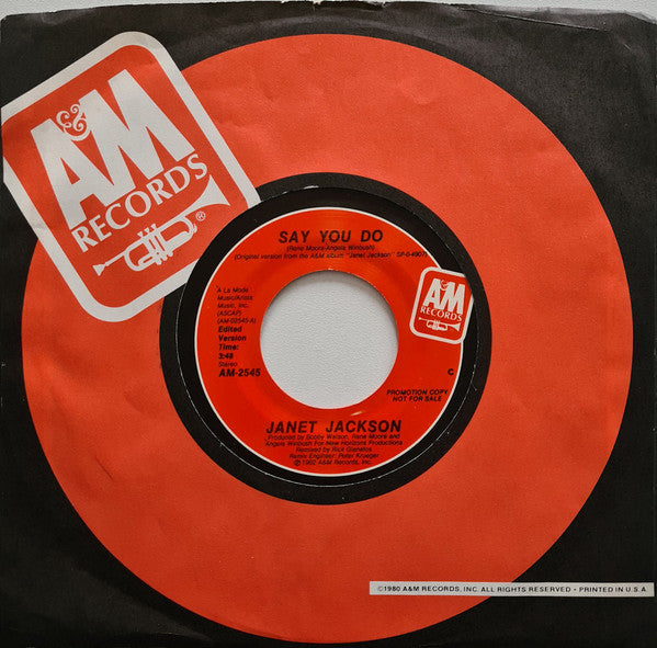 Janet Jackson : Say You Do (7", Promo)