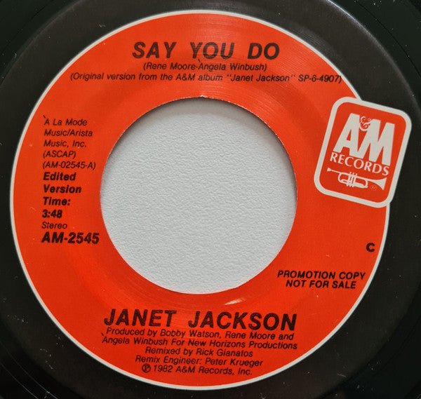 Janet Jackson : Say You Do (7", Promo)