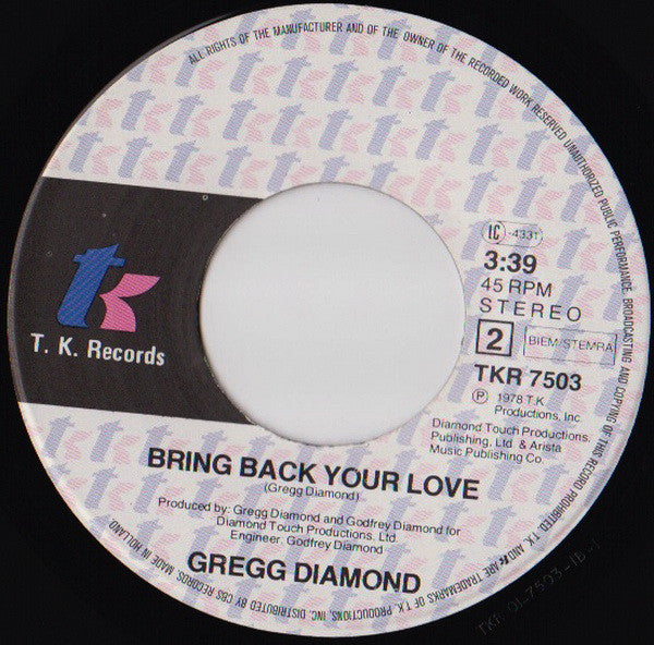 Gregg Diamond : Star Cruiser (7", Single)