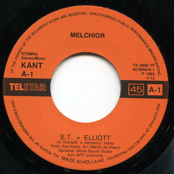 Melchior (3) : E.T. + Elliott (7", Single)
