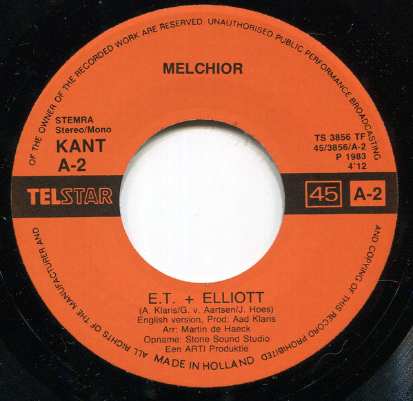 Melchior (3) : E.T. + Elliott (7", Single)