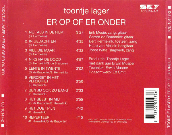 Toontje Lager : Er Op Of Er Onder (CD, Album, RE)