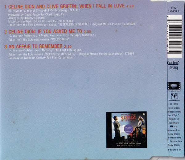 Céline Dion & Clive Griffin : When I Fall In Love (CD, Maxi)