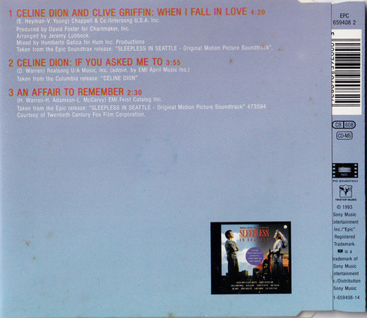 Céline Dion & Clive Griffin : When I Fall In Love (CD, Maxi)