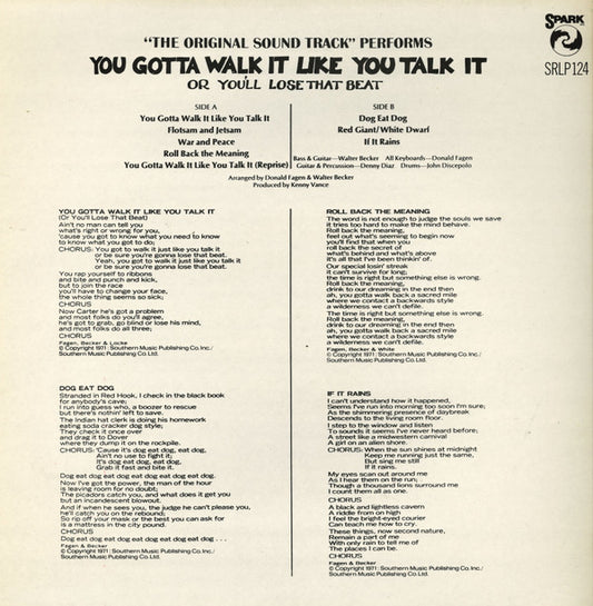 The Original Sound Track : You Gotta Walk It Like You Talk It (Or You'll Lose That Beat) (LP, Album)
