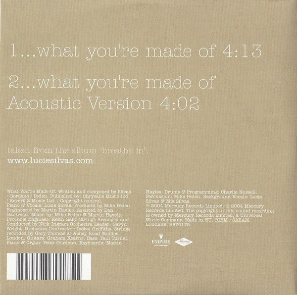 Lucie Silvas : What You're Made Of (CD, Single)