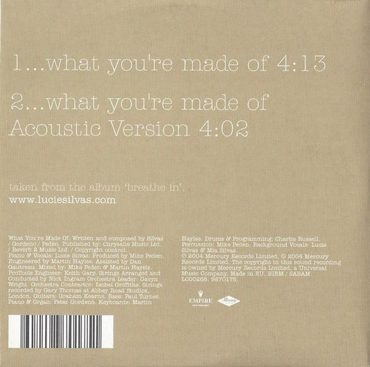 Lucie Silvas : What You're Made Of (CD, Single)