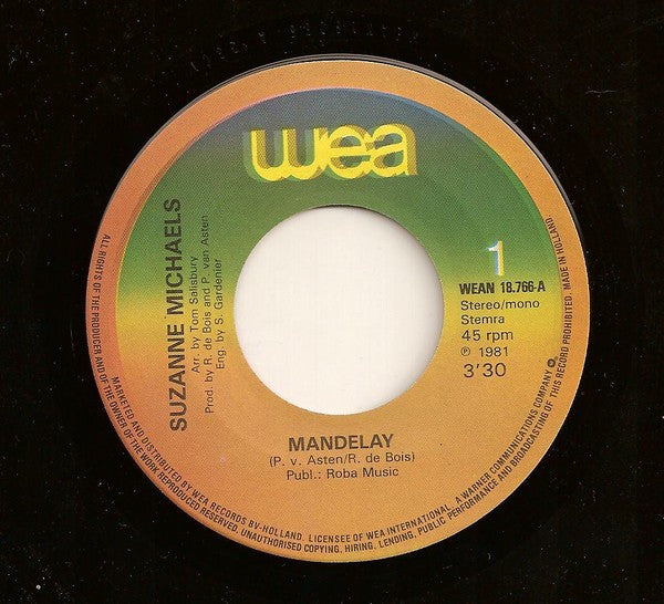 Suzanne Michaels : Mandelay (7", Single)