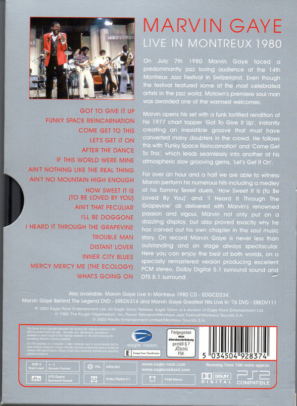Marvin Gaye : Live In Montreux 1980 (DVD-V, Multichannel, PAL)
